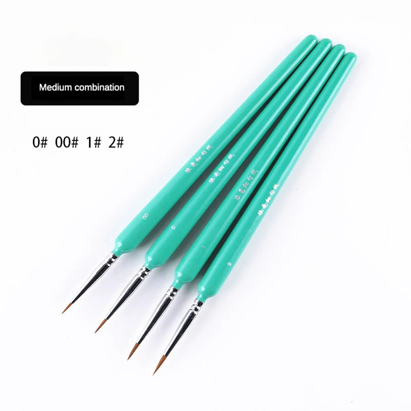 4/5/10pcs Miniature Hook Line Pen Art Painting Brushes Weasel Hair Paint Brush Gouache Watercolor Oil Paint Artists Hand Painted Beauty World Shop
