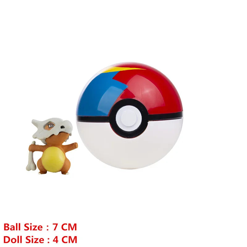 Pokemon Pokeball With Cartoons Movie Anime Figure Pikachu Charmander Eevee Squirtle Vulpix Quality Pet Action Model Toys Gifts Beauty World Shop