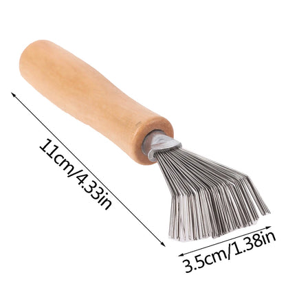 1PCS Wooden Comb Cleaner Delicate Cleaning Removable Hair Brush Comb Cleaner Tool Handle Embeded Tool Beauty World Shop