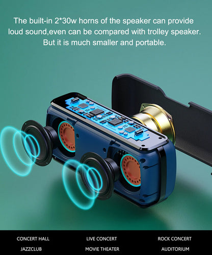 XDOBO X8 Portable 60W Bluetooth-Compatible Speakers 6600mAh Wireless Bass With Subwoofer Sound Box IPX5 Waterproof TWS Boombox