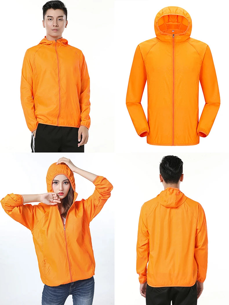 LNGXO Hiking Waterproof Jacket Women Men Camping Running Sun-Protective Windbreaker Quick Dry Outdoor Sport Rain Coat Unisex Beauty World Shop