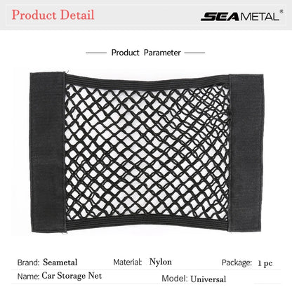 Car Trunk Mesh Organizer Car Tail Storage Net Seat Back Pocket Universal Trunk Bag Auto Magic Tape Network Interior Accessories Beauty World Shop