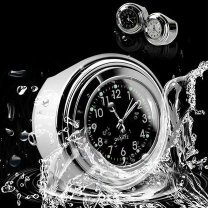 Aluminum Quartz Watch Luminous Clock Handlebar Mount for Motorcycle Scooter Bicycle Handlebar Waterproof Time Display Universal Beauty World Shop