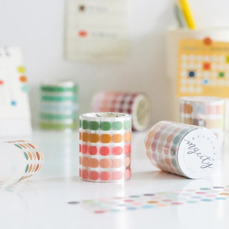 Yoofun 5*300cm Color Dots Decorative Adhesive Washi Tape Masking Tape DIY Scrapbooking Sticker Label Japanese Stationery Beauty World Shop