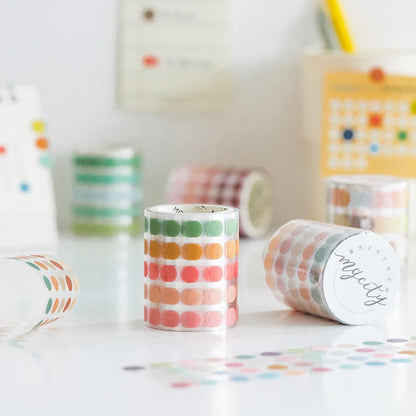 Yoofun 5*300cm Color Dots Decorative Adhesive Washi Tape Masking Tape DIY Scrapbooking Sticker Label Japanese Stationery Beauty World Shop