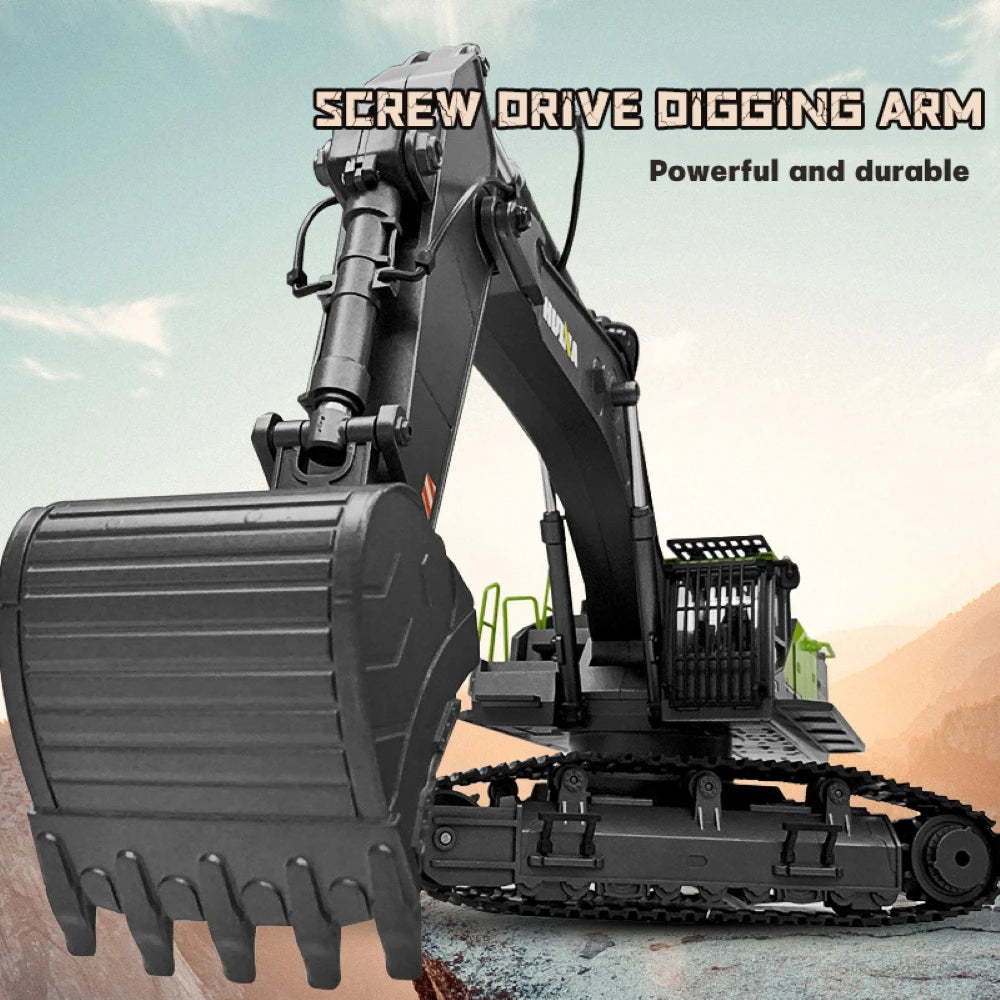 1/14 HUINA 1593 582 RC Excavator Dumper Truck crawler Alloy Tractor Loader 2.4G Radio Controlled Car Engineering toy for boy Beauty World Shop