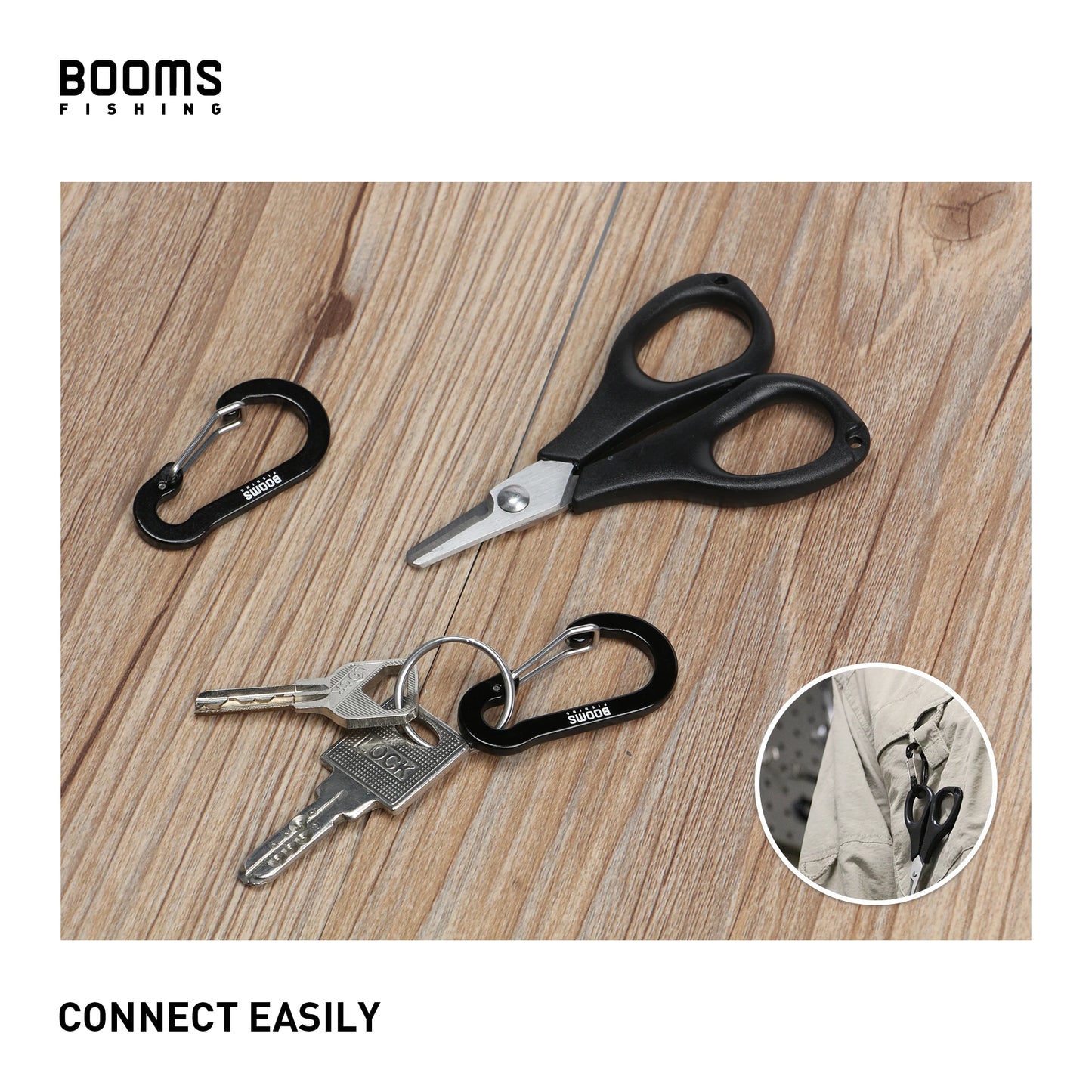 Booms Fishing CC1 Steel Small Carabiner Clips Outdoor Camping  Multi Tool  Fishing Acessories 6pcs Beauty World Shop