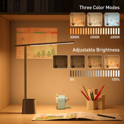 Baseus LED Desk Lamp Eye Protection Study Dimmable Office Light Foldable Table Lamp Smart Adaptive Brightness Bedside Read Lamp Beauty World Shop