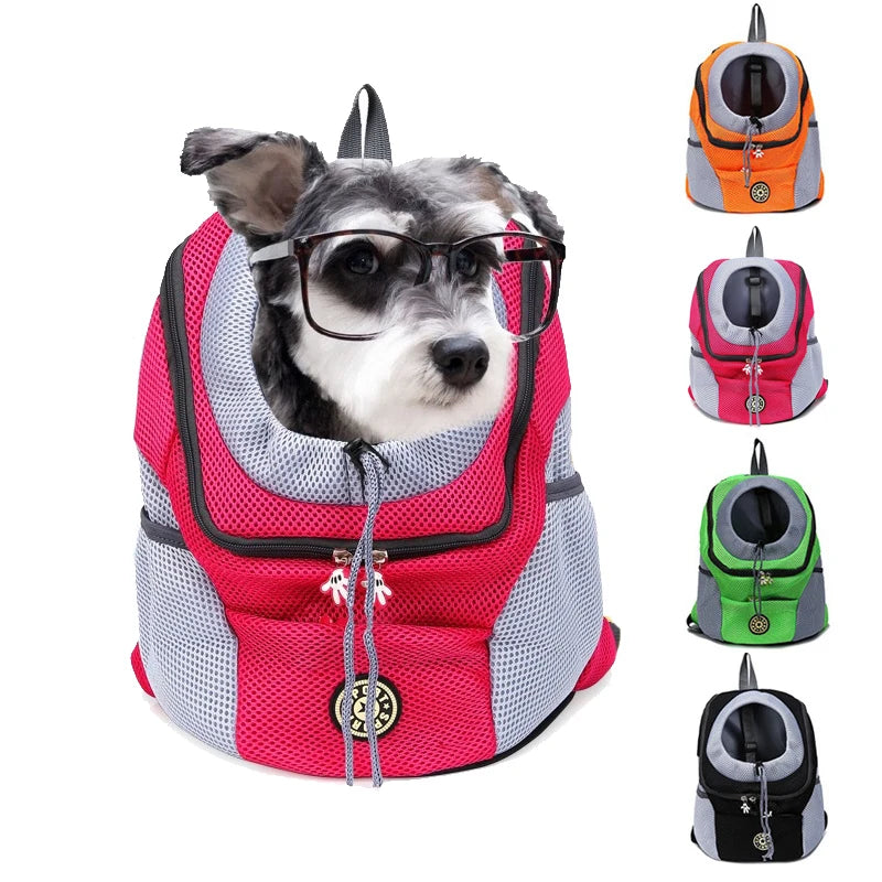 Outdoor Pet Dog Carrier Bag Portable Travel Backpack  Front Bag Double Shoulder Mesh Backpack Head Carrying Bags For Cat Beauty World Shop
