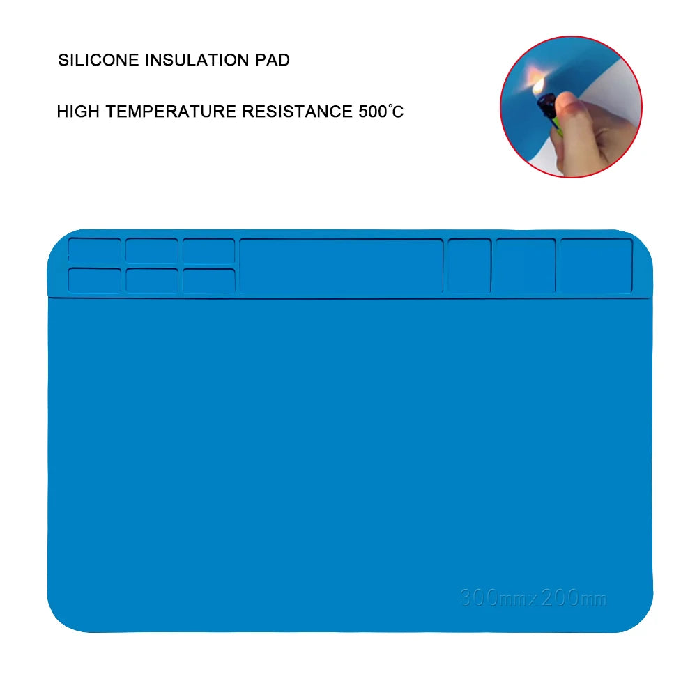 Soldering Mat ESD Antistatic Heat Resistant Insulation Work Mat Soldering Station Kit Silicone Repair Pad Maintenance Platform Beauty World Shop