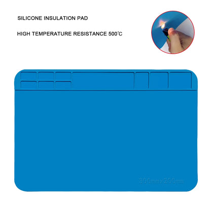Soldering Mat ESD Antistatic Heat Resistant Insulation Work Mat Soldering Station Kit Silicone Repair Pad Maintenance Platform Beauty World Shop