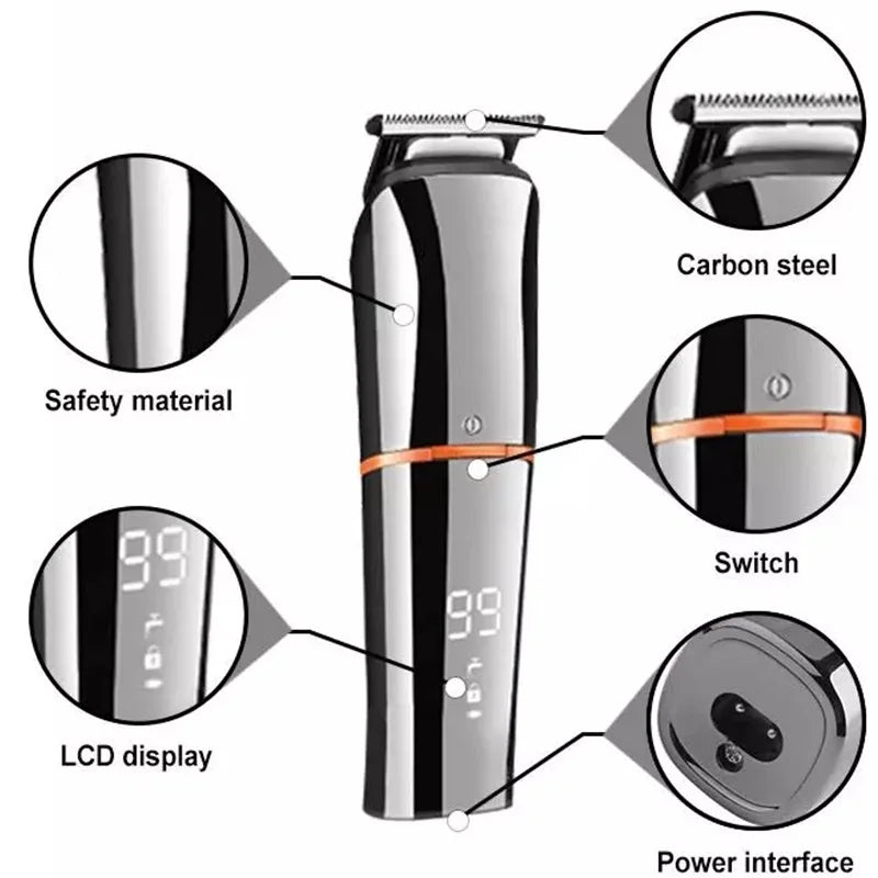 Original Kemei Digital Display All In One Hair Trimmer For Men Eyebrow Beard Trimmer Electric Hair Clipper Grooming Kit Haircut Beauty World Shop