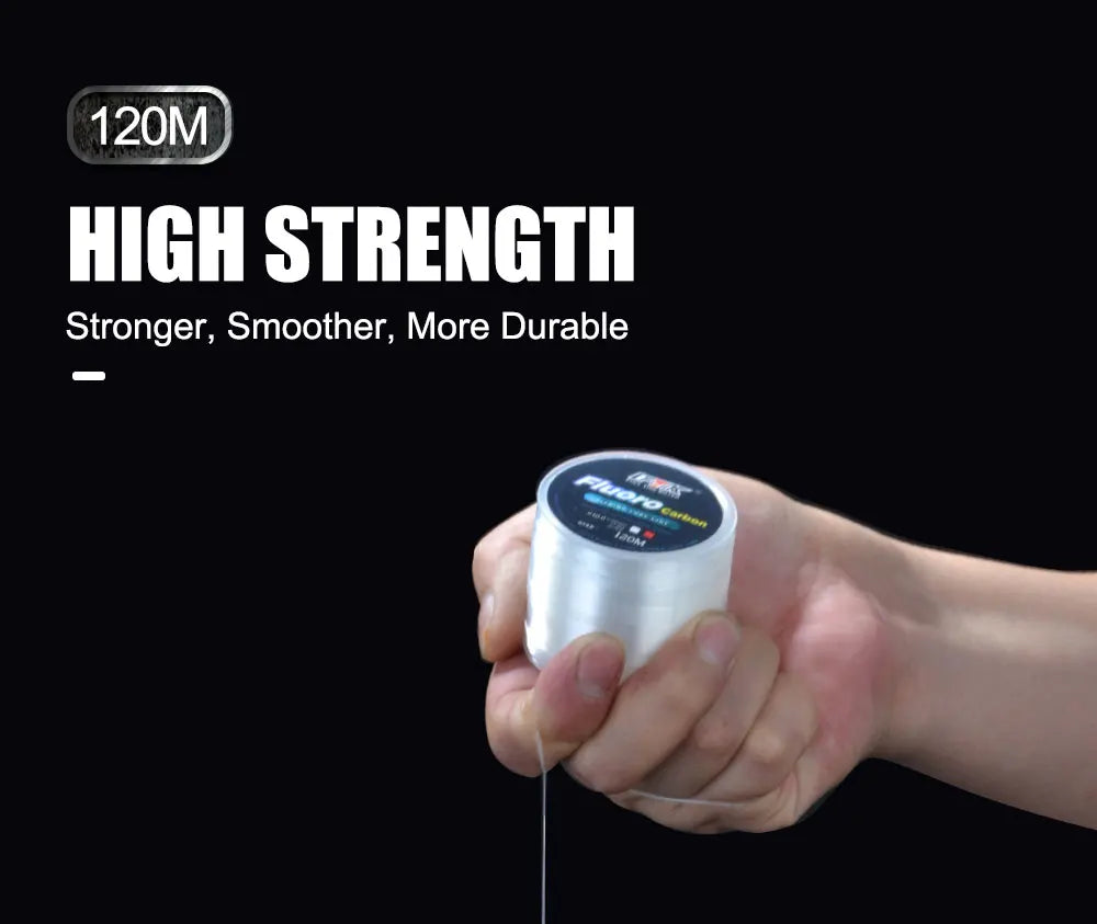 120M Fluorocarbon Coating Fishing Line 0.20mm-0.60mm 7.15LB-45LB Carbon Fiber Leader Line Fishing Lure Wire Sinking Line Japan Beauty World Shop