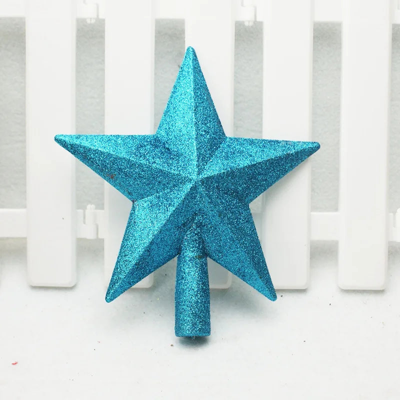 15/20cm Christmas Tree Top Star Merry Christmas Decorations for Home Shiny Gold Powder Five-pointed Star New Year's Ornament Beauty World Shop