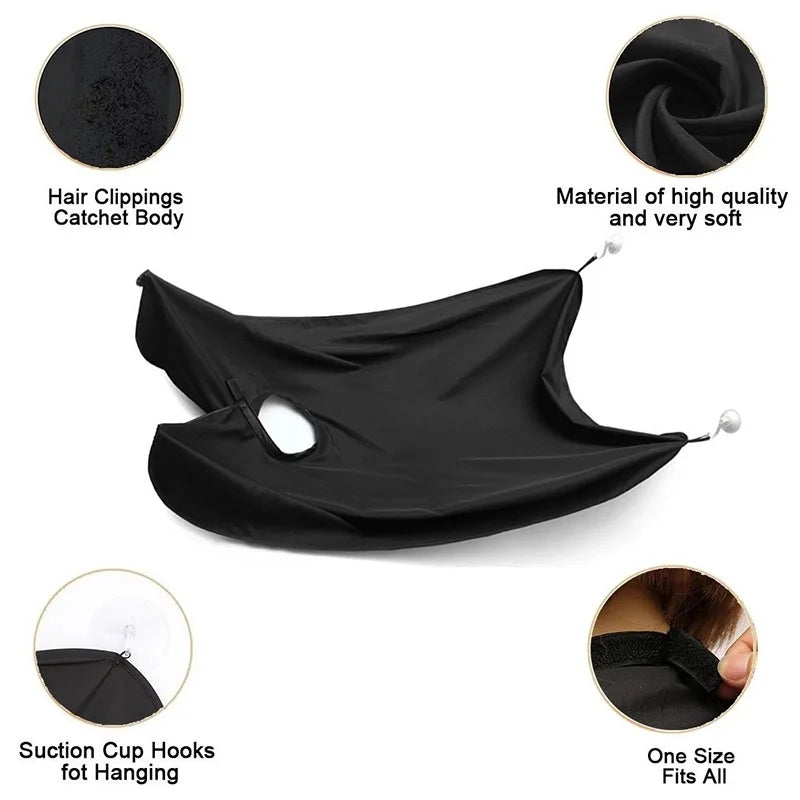 Male Shaving Apron Beard Catcher Cape Care Bib Face Shaved Hair Adult Bibs Shaver Cleaning Hairdresser Gift for Man Clean Apron Beauty World Shop