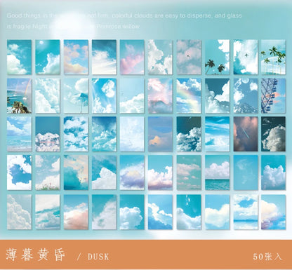 Yoofun 50 Sheets Natural Scenery&Art Paintings Stationery Stickers Book Aesthetic Landscape Cute Scrapbooking Planner Journaling Beauty World Shop