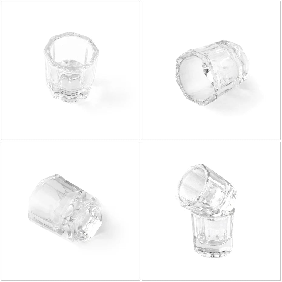 1pcs Nail Crystal Glass Nail Cup Acrylic Liquid Dappen Dish Clear Bowl Nail Powder Holder Container Equipment  Tools Beauty World Shop