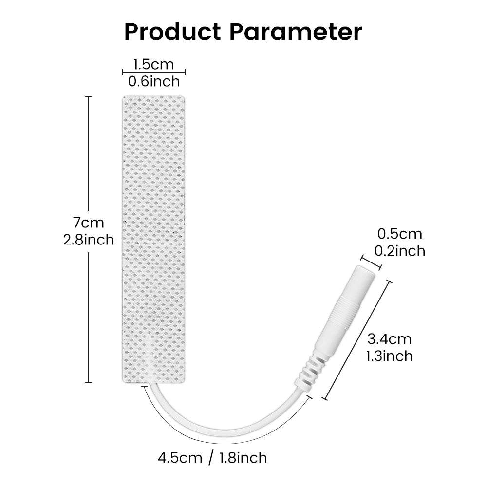 Tens Electrode Pads Reusable Electrodes Pads Replacement  EMS Muscle Stimulator Body Massager TENS Device  Accessories 7x1.5cm Beauty World Shop