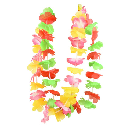 10/20/50pcs Hawaiian Flower Wreath Necklace Summer Tropical Birthday Party Decoration Luau Wedding Artificial Flower Garland Lei Beauty World Shop