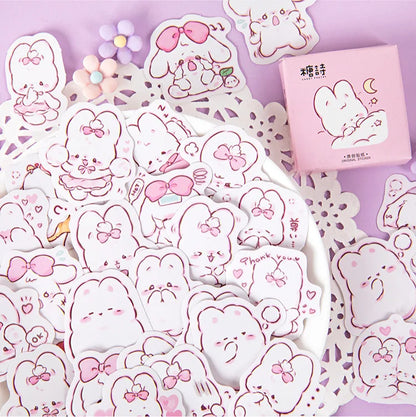 45 pcs/box Cute rabbit daily Kawaii Decoration Stickers Planner Scrapbooking Stationery Korean Diary Stickers Beauty World Shop