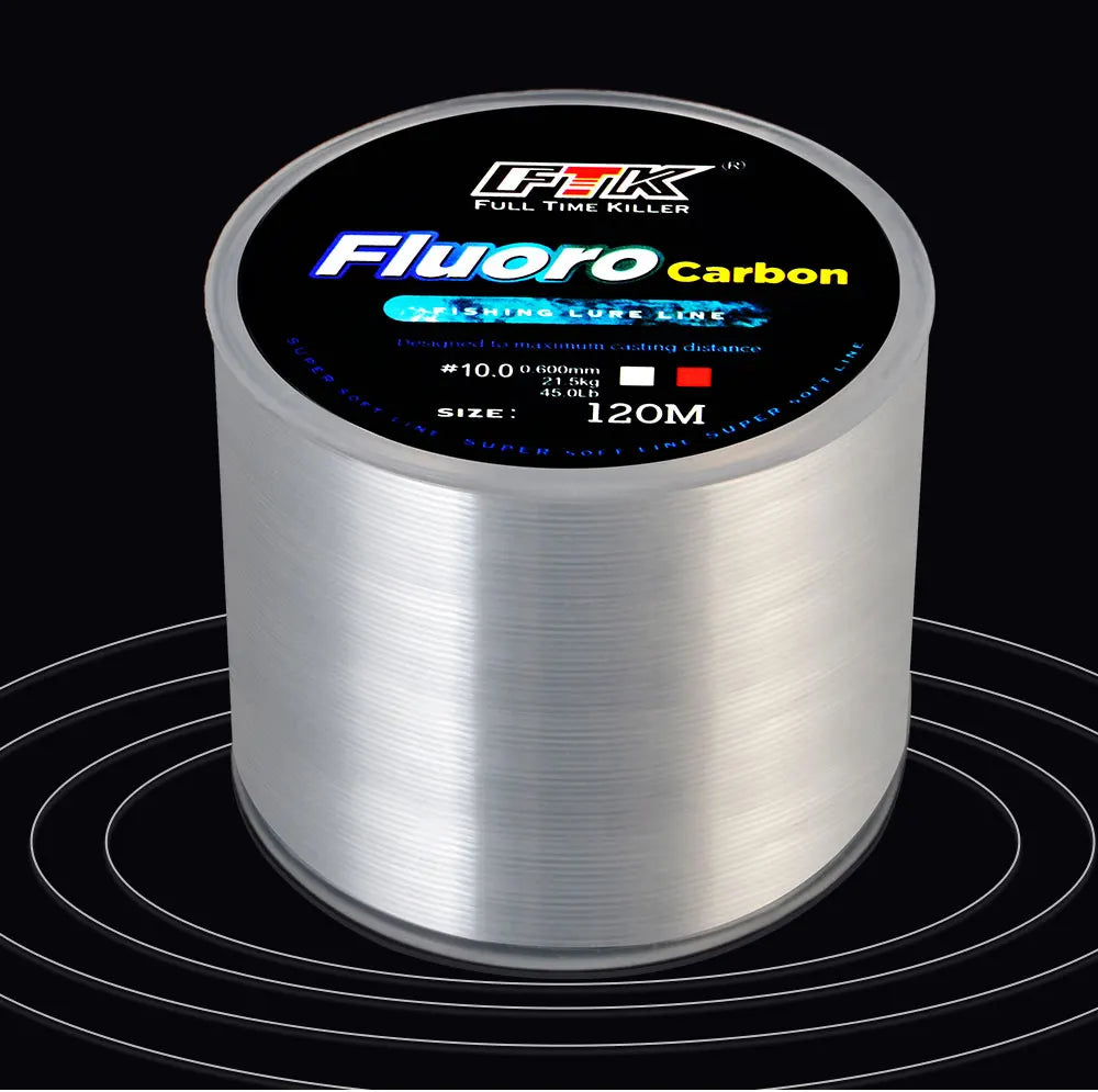 120M Fluorocarbon Coating Fishing Line 0.20mm-0.60mm 7.15LB-45LB Carbon Fiber Leader Line Fishing Lure Wire Sinking Line Japan Beauty World Shop