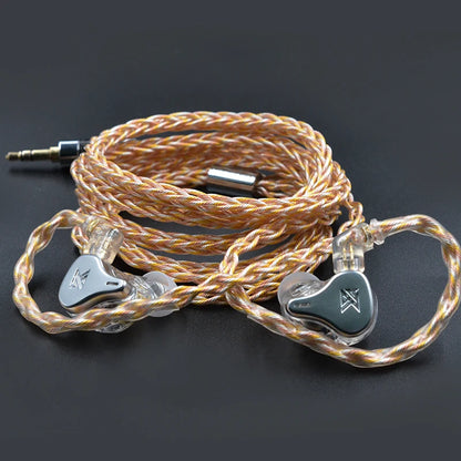 KZ 8 Core Gold Silver Copper Mixed Plated Upgrade Cable Earphones Cable With 3.5mm 0.75mm Pin KZ ZSN PRO ZSX DQ6 ZAX ZS10 PRO