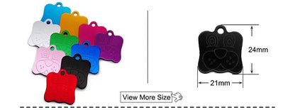 Random Mix 100pcs Aluminum Blank ID Tag Personalized Pet Dog Cat Name Plates Custom Pendant Engravable Ornament Accessories