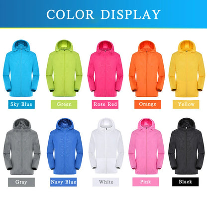 LNGXO Hiking Waterproof Jacket Women Men Camping Running Sun-Protective Windbreaker Quick Dry Outdoor Sport Rain Coat Unisex Beauty World Shop