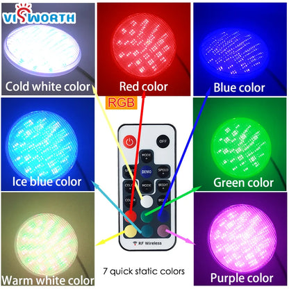 RGB Pool Light Par56 Luz Piscina 24W 36W Underwater Led Lamp Ip68 Waterproof Pond Lights 12V Led Light replace Halogen Lamp Beauty World Shop