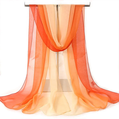 Four Seasons Thin Soft Chiffon For Women Silky Gradient Printing Beach Georgette Scarf Shawls Long Wraps Beach Sunscreen Hijab Beauty World Shop