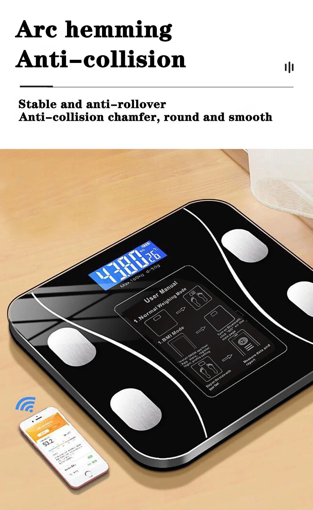 Body Fat Scale Smart Wireless Digital Bathroom Weight Scale Body Composition Analyzer With Smartphone App Bluetooth-compatible Beauty World Shop