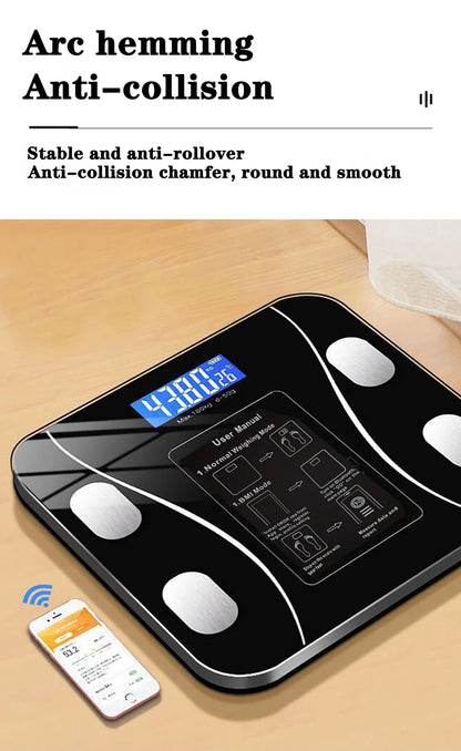 Body Fat Scale Smart Wireless Digital Bathroom Weight Scale Body Composition Analyzer With Smartphone App Bluetooth-compatible Beauty World Shop