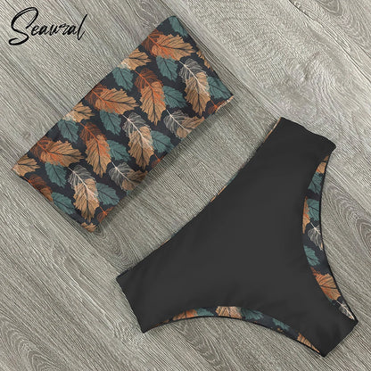2025 New Sexy Low Hight Bikini Set Swimwear Women Bandeau Female Print Floral Strappy Swimsuit Bathing Suit Beach Wear Biquini Beauty World Shop