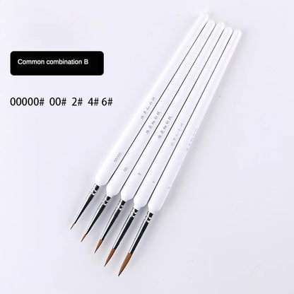 4/5/10pcs Miniature Hook Line Pen Art Painting Brushes Weasel Hair Paint Brush Gouache Watercolor Oil Paint Artists Hand Painted Beauty World Shop