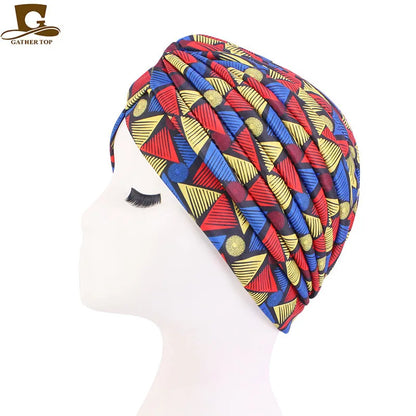 New Knotted Ruffle Turban Ladies Soft Headscarf Casual Streetwear Female Muslim Hijab Indian Hats Cancer Chemo Cap Turbante Beauty World Shop