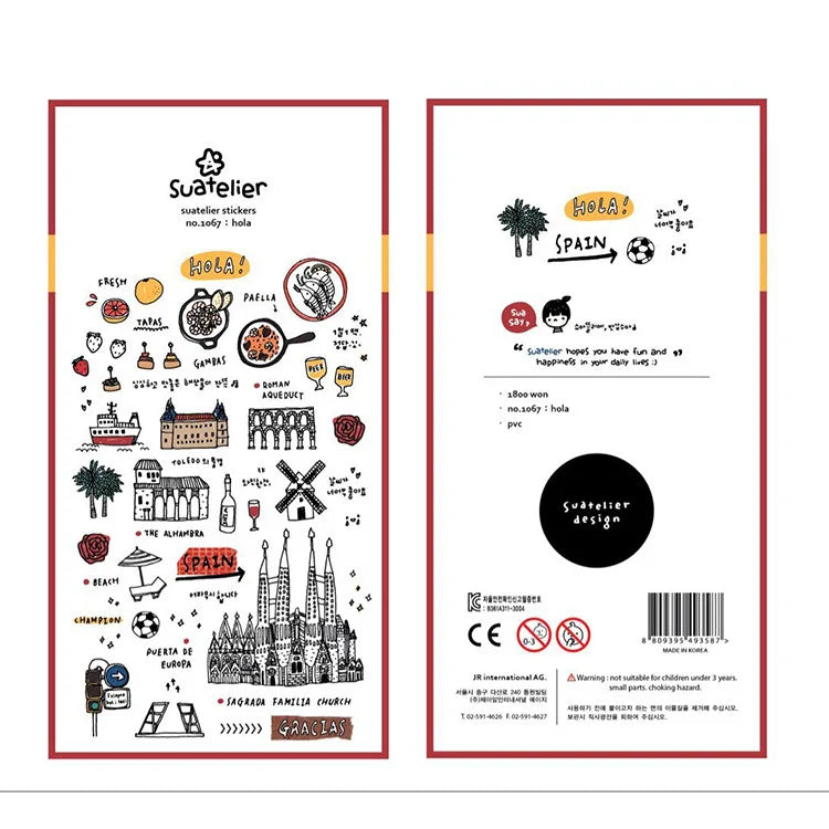 Korean Import Original Suatelier Collection Kawaii Daily Stickers Scrapbooking Diy Journal Stationery Sticker Deco Art Supplies Beauty World Shop
