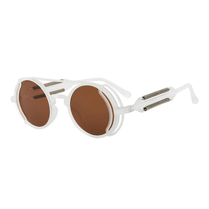 Classic Gothic Steampunk Sunglasses Luxury Brand Designer High Quality Men and Women Retro Round Pc Frame Sunglasses Beauty World Shop