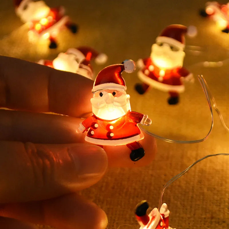 2M 20LED Santa Claus Snowflake LED Light String Christmas Decoration For Home Xmas Tree Ornament 2025 Navidad Kids Gift New Year Beauty World Shop