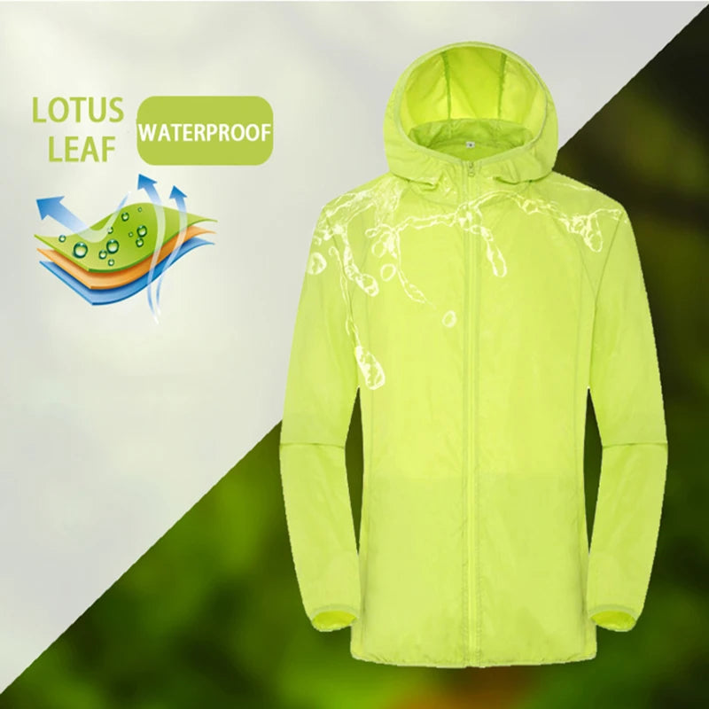 LNGXO Hiking Waterproof Jacket Women Men Camping Running Sun-Protective Windbreaker Quick Dry Outdoor Sport Rain Coat Unisex Beauty World Shop