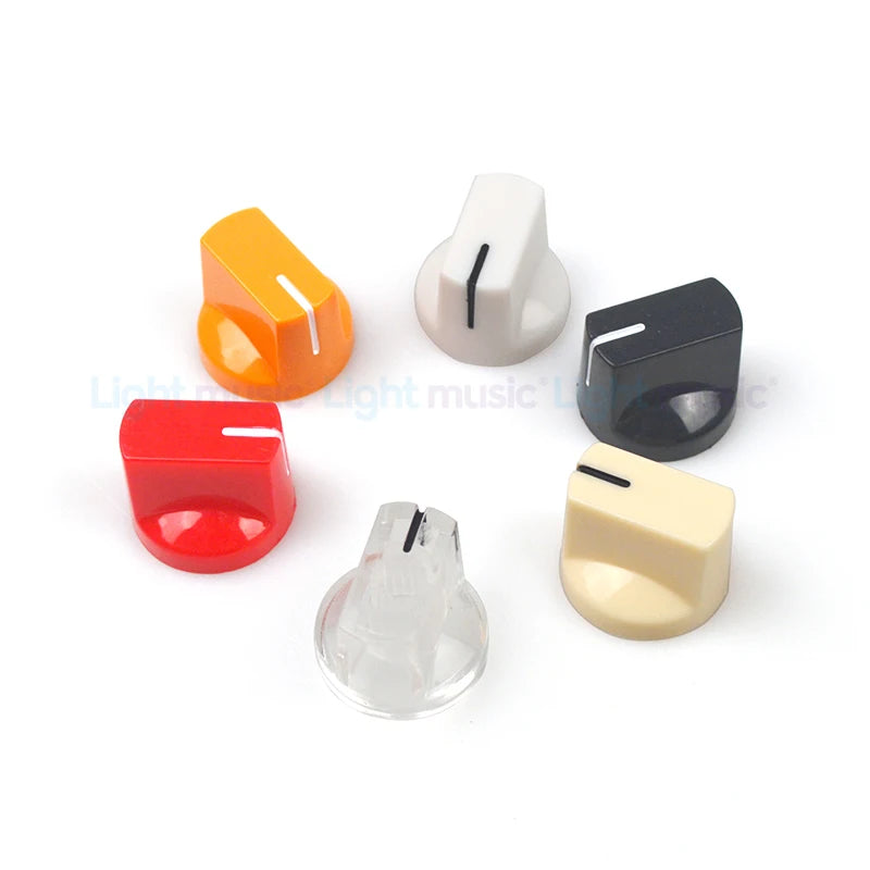 6Pcs Multi Color Flet Head Guitar Pedal Knob Electric Guitar Pot Potentiometer Knobs Guitar Accessories Beauty World Shop