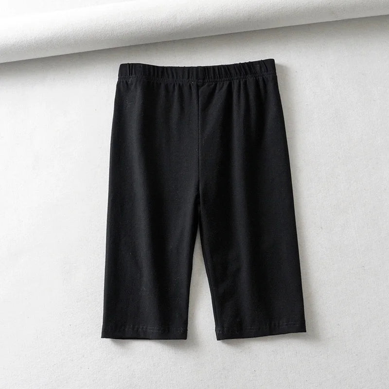 sexy women cotton high waist elastic pure color slim Knee-Length biker shorts female Beauty World Shop
