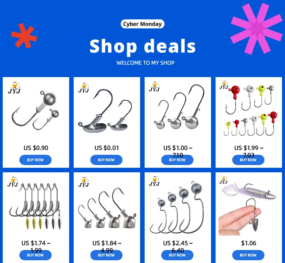 JYJ 1g 2g 3g 4g 5g 10g 20g 22g 25g 28g crank Jig head hook fishing hook head Jig lure hard bait soft worm jig hook for fishing Beauty World Shop