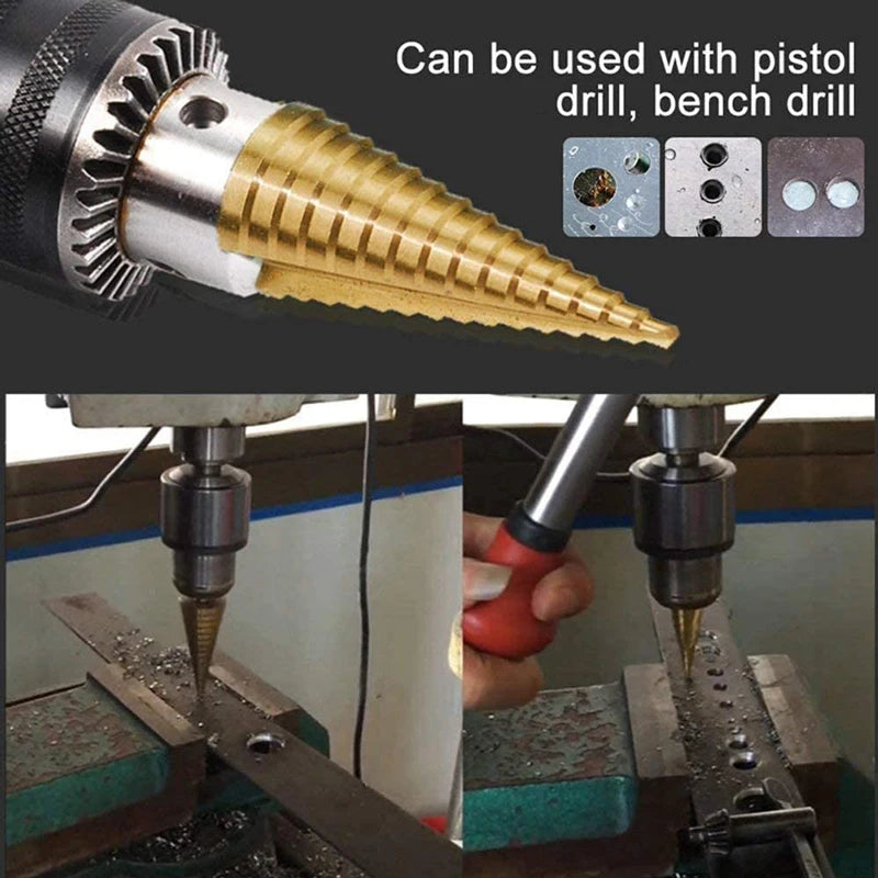 4-32 mm 4-20 mm HSS Titanium Coated Step Drill Bit High Speed Steel Metal Wood Hole Cutter Cone Drilling Tool Beauty World Shop