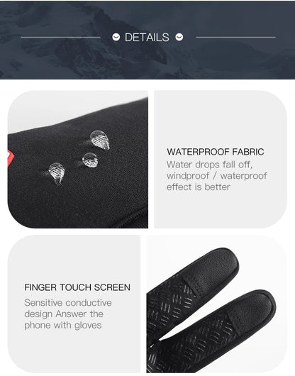 Winter Ski Gloves Men Bike Cycling Gloves Windproof Cold Proof Full Finger Outdoor Waterproof Bicycle Motorcycle Riding Mitten Beauty World Shop