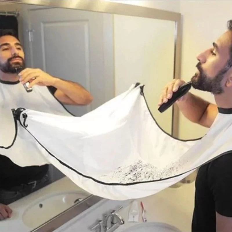 Male Shaving Apron Beard Catcher Cape Care Bib Face Shaved Hair Adult Bibs Shaver Cleaning Hairdresser Gift for Man Clean Apron Beauty World Shop
