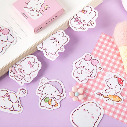 45 pcs/box Cute rabbit daily Kawaii Decoration Stickers Planner Scrapbooking Stationery Korean Diary Stickers Beauty World Shop