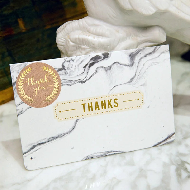100-500pcs 1inch Vintage Kraft Paper Handmade With Love Stickers for Package Thank You Stationery Adhesive Labels Baking Seals Beauty World Shop
