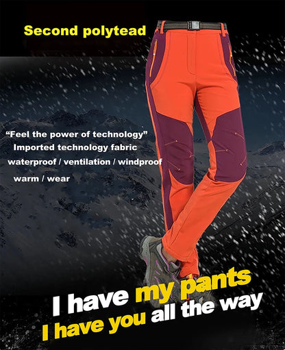 LNGXO Thick Warm Fleece Hiking Pants Men Winter Waterproof Windproof Outdoor Soft Shell Rain Trousers Trekking Camping Ski Pants Beauty World Shop