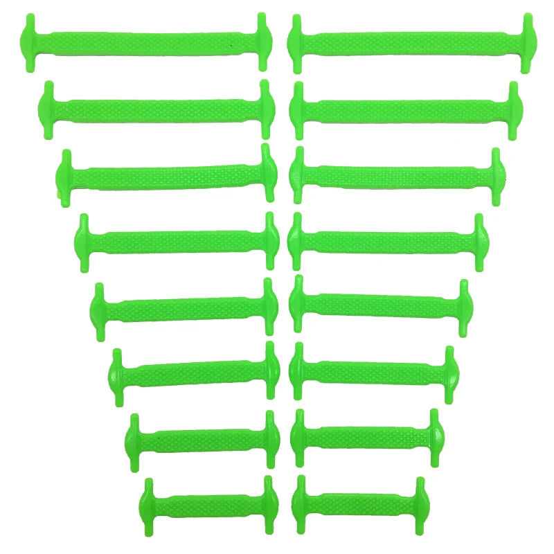 16pcs/lot Silicone Shoelaces No Tie Shoelaces 12 colors Elastic Lace Shoelace Creative Lazy Silicone Laces Rubber Lace Beauty World Shop