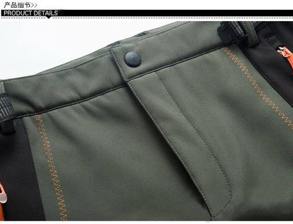 LNGXO Thick Warm Fleece Hiking Pants Men Winter Waterproof Windproof Outdoor Soft Shell Rain Trousers Trekking Camping Ski Pants Beauty World Shop